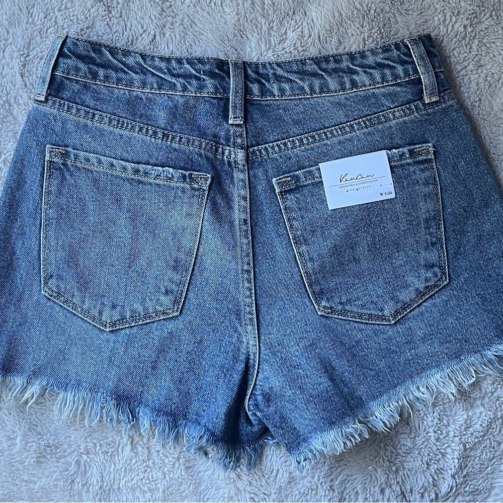 High Rise Ripped Jean Shorts - Picture 2 of 2